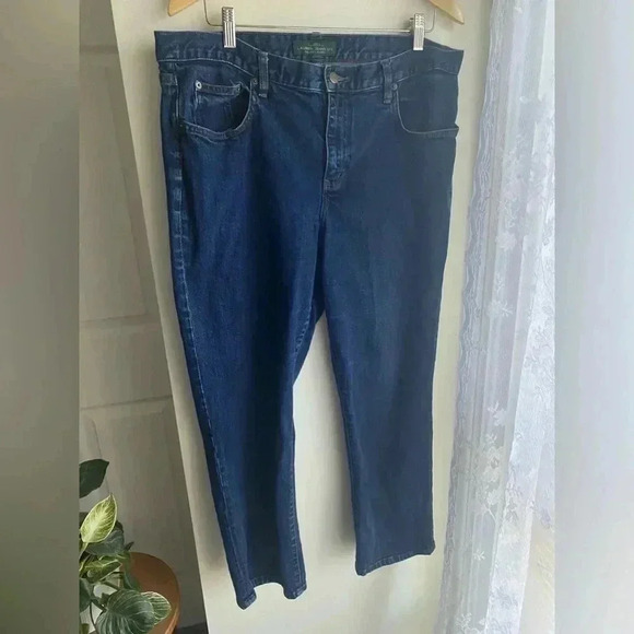 Vintage Lauren Ralph Lauren Jeans Co Skinny Size 16W Dark Blue Wash High Rise - Picture 1 of 7